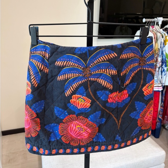 Farm Rio: Floral Embroidered Black Skirt - Picture 9 of 11